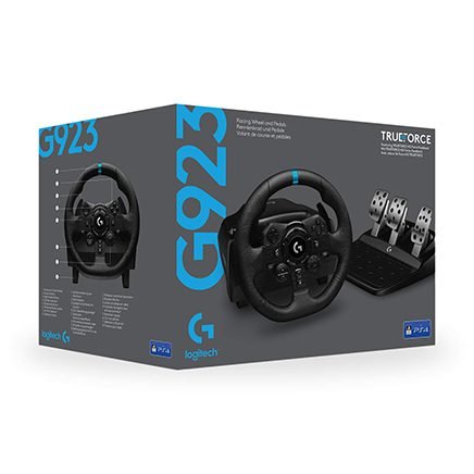 Logitech G G923 Black, Stainless steel USB 2.0 Steering wheel + P